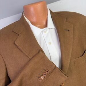 Kiton Blazer Mens 52 Brown Excellent Cashmere Bamboo Sport Coat Made in Italy
